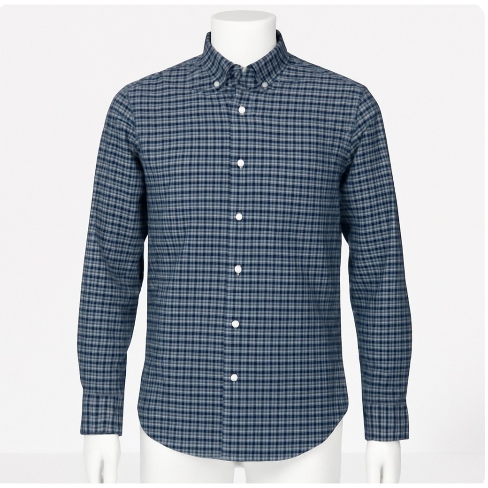 Bonobos Dress Shirt Mens M Blue Plaid Slim Fit Stretch Cotton Long Sleeve Button